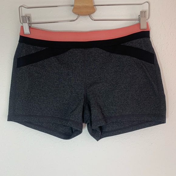 Prana Booty Shorts in Steel grey with Coral accent - Picture 1 of 3